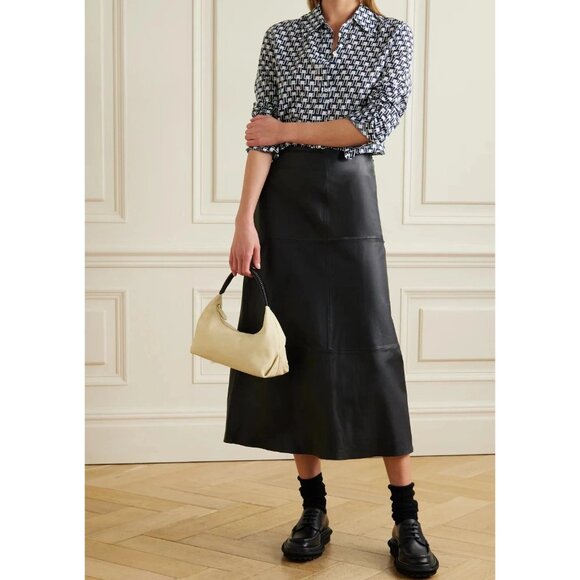 $477 Nili Lotan Kate Printed Cotton-voile Shirt Blouse Top NEW L - Picture 2 of 8